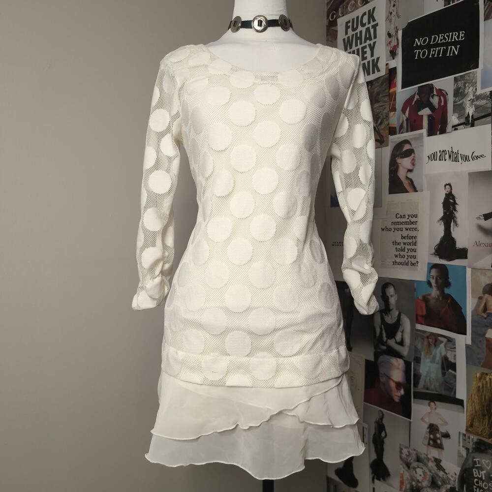 Polka Dot Mesh Fairycore Layered Dress